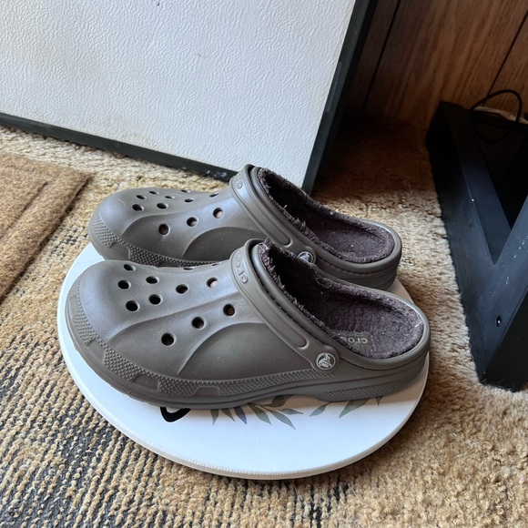 Crocs Classic Fleece Lined Clogs Mens Size 11 M Fuzzy Olive Green - Picture 11 of 16